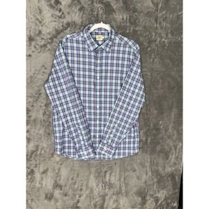 Faherty Brand Mens Large Blue Purple Plaid Long Sleeve Button Down Shirt L
